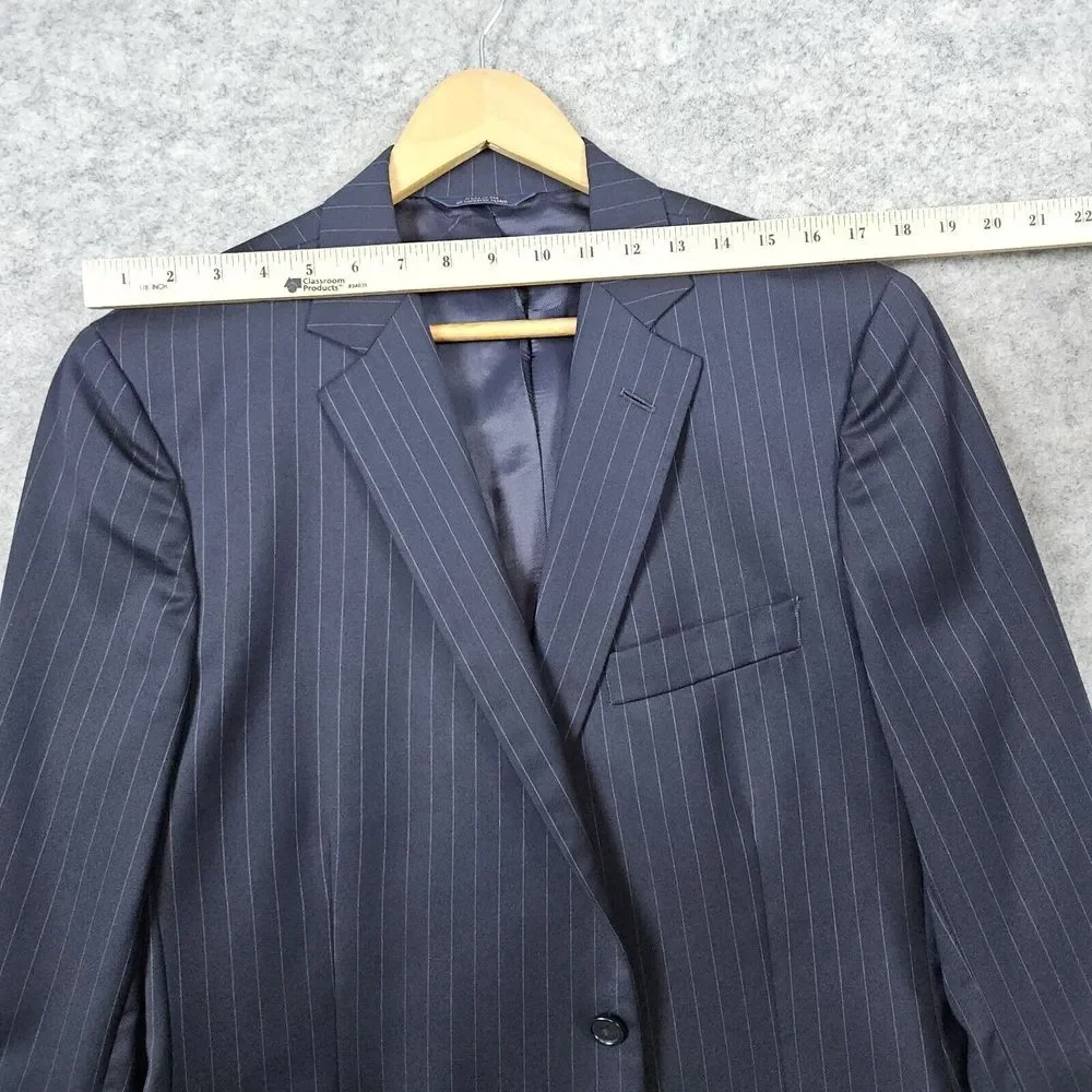 Brooks Brothers 1818 Fitzgerald Blazer Size 43R 100% Wool Navy Blue Pinstripes‎